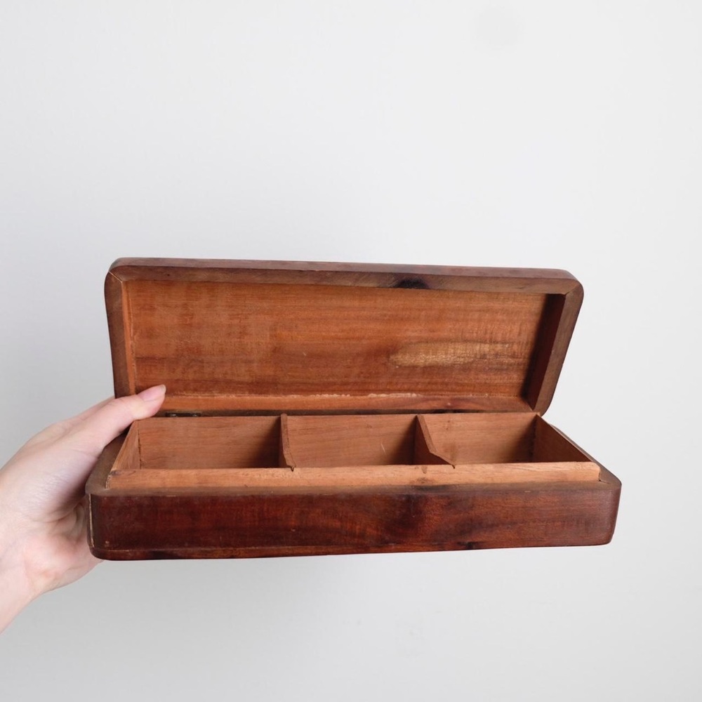 Vintage wooden antique trinket box